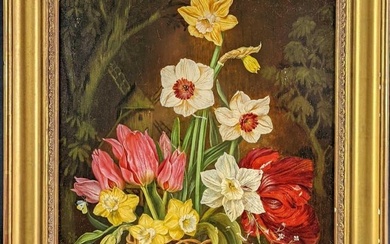 Framed Original Irmgard Arvin Still Life With Flowers