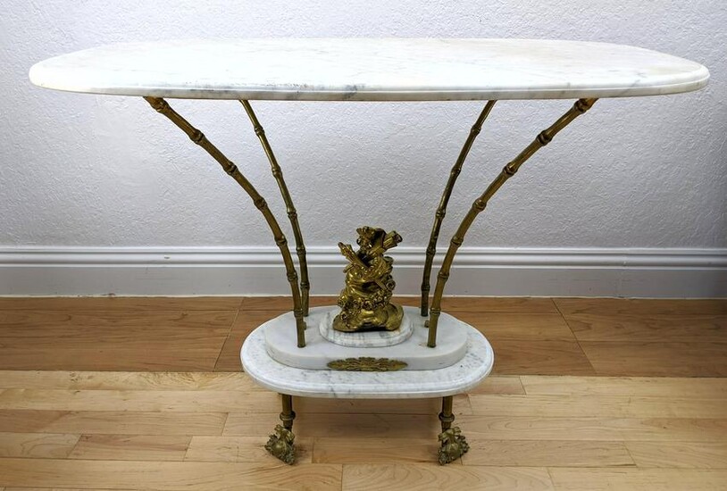 French Empire Style Marble Top Center Hall Table. Lozen