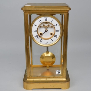 French bronze regulator clock , 17"h x 9 1/2"w x 7