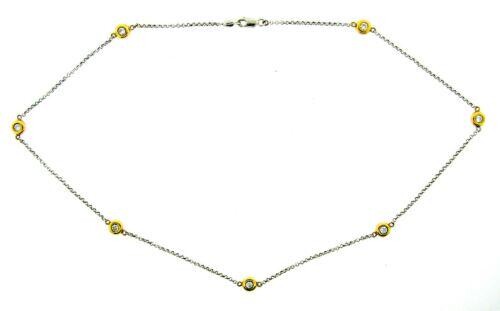 GORGEOUS 14k Yellow & White Gold & Diamond Necklace
