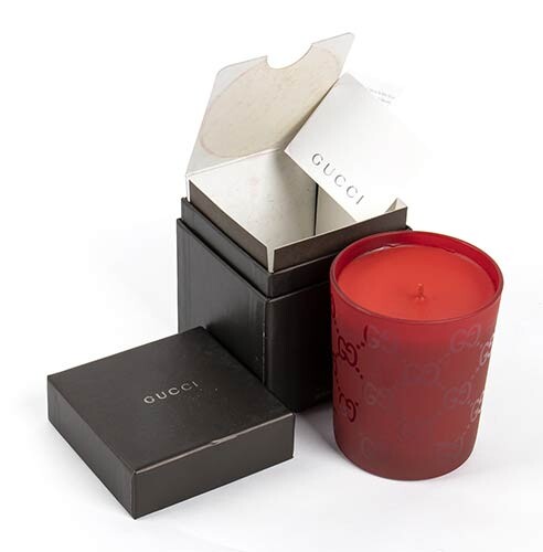 GUCCI ‘GUCCISSIMA’ CANDLE 2015 ca Guccissima Candle (red glass) with...
