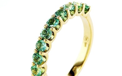 Gem Green Emeralds 0.73 tcw ,Ring Yellow Gold. - 14 kt. Yellow gold - Ring - 0.73 ct Emerald