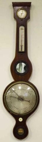 Georgian mahogany banjo barometer with string inlay, needs t...