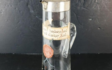 German Silver & Painted Glass Stein
