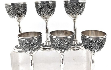 Goblet, Glasses Collection (6) - .840 silver - Iran - Mid 20th century