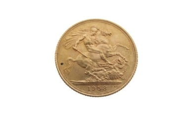 Gold Coin - Elizabeth II sovereign, 1958