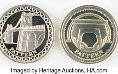 Great Britain: , Elizabeth II silver "Bridges" Proof Pattern Pound Set 2003 UNC, ... (Total: 4 coins)