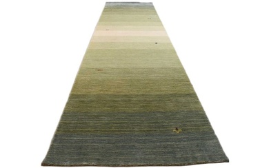 Green striped Gabbeh √ unused - Runner - 290 cm - 80 cm