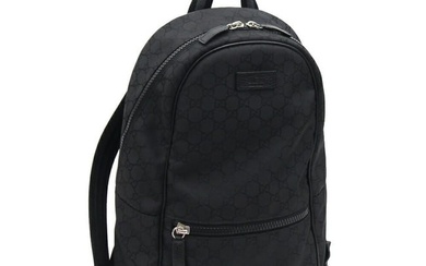 Gucci Backpack GG 449181 Black Nylon Canvas Leather Men's GUCCI