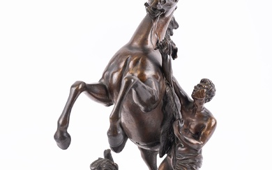Guillaume COUSTOU (1677 - 1746) d'aprés "Cheval de Marly", bronze à patine nuancée, signé sur...