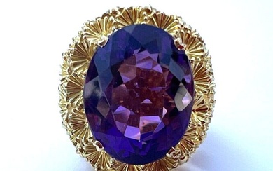 H.STERN 18K YELLOW GOLD AMETHYST RING SIZE 6.50