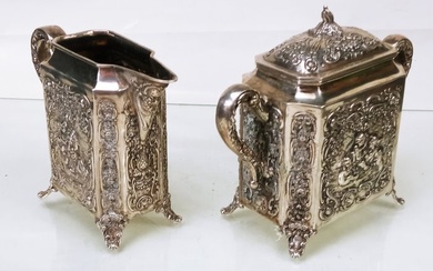 Hanau - Sugar bowl (2) - Cukiernica i Mlecznik - .800 silver