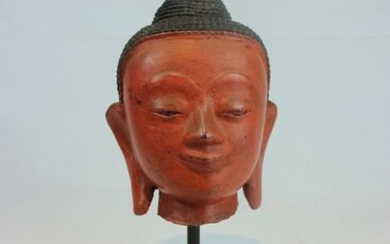 Head (1) - Papier-mache - Buddha - Kopf - Burma - 19th century