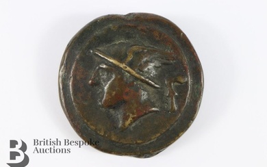 Heavy Roman bronze medallion, obverse believed to depict the...