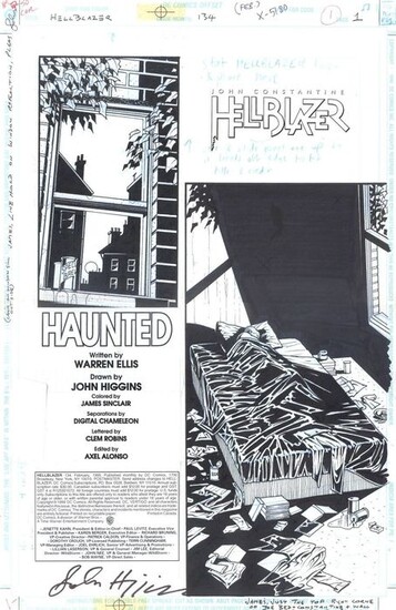 Hellblazer #134 - title page, original comic art - First edition - (1999)