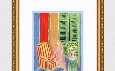 Henri Matisse Girl With Pink Dress, Open Window And Shutters (Jeune Fille A La Robe Rose, La Fenetre
