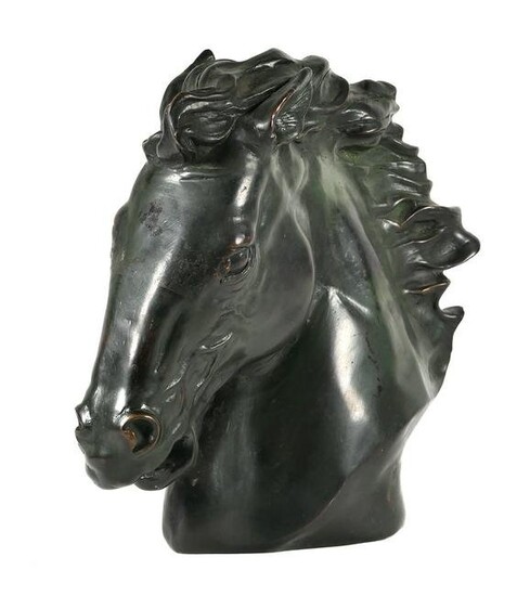 Horse Head Bronze Sculpture