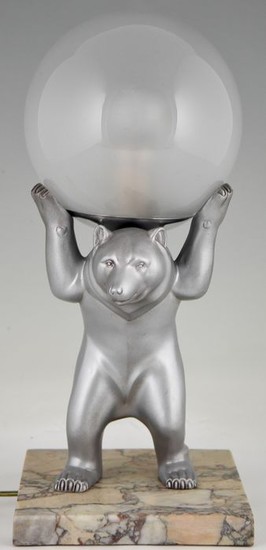 Irenee Rochard - Art Deco lamp 'Beer with ball'