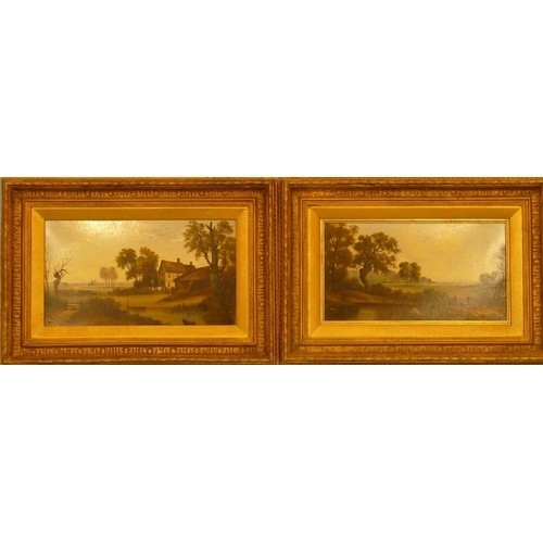 J West, Pair of 19th Century Oil on Cards "Cottage at Chisle...