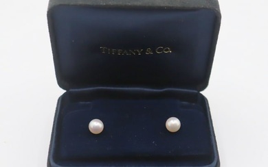 JEWELRY. Tiffany & Co. 18kt Gold and Pearl Studs.