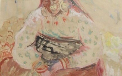 Jean LAUNOIS (1898-1942) Femme Aquarelle 38x32 cm