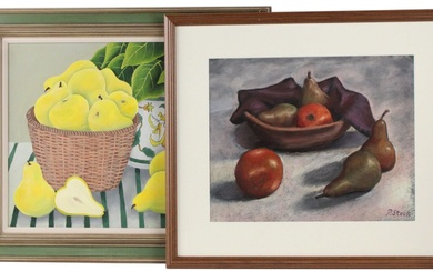 Katie Reinhardt, American 20th C., Still Life of Pears, Oil...