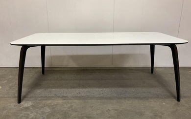 NOT SOLD. Komplot Design: A dining table with black lacquered wooden frame, table top with white laminate. Manufactured by Gubi. 72. L. 200. B. 100 cm. – Bruun Rasmussen Auctioneers of Fine Art