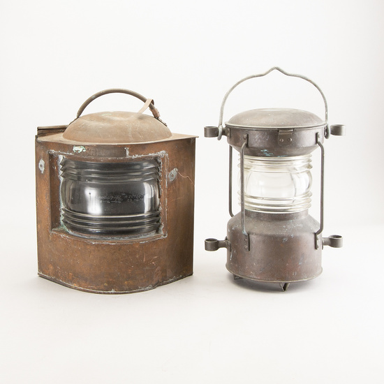 Lantern / ship lantern, 2 pcs, Sweden, 20th century.
