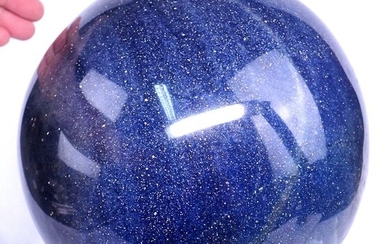 Large A ++ Sparkling Blue Lazulite Sphere - 200×200×200 mm - 11636 g