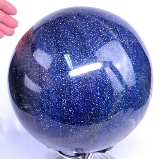 Large A ++ Sparkling Blue Lazulite Sphere - 200×200×200 mm - 11636 g
