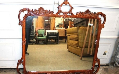 Large carved mahogany mirror