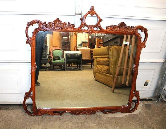 Large carved mahogany mirror