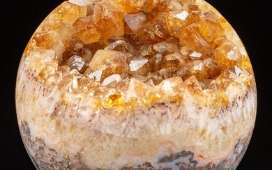 Large geode Citrine Quartz "Madeira" Sphere - 125×125×110 mm - 2160 g