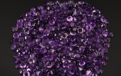 Loose 129.47 CTW Round Faceted Amethysts