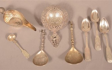 Lot of Antique Coin Silver Items.