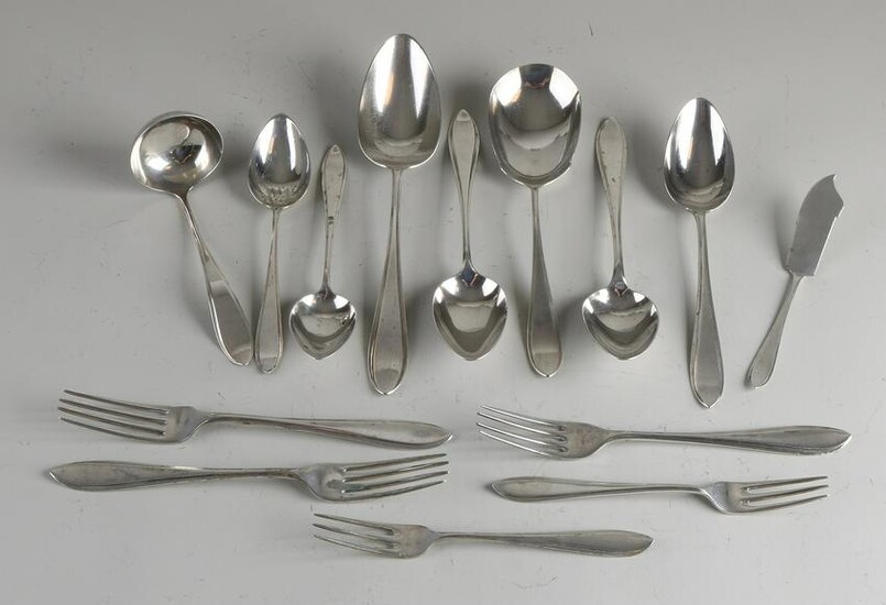 Lot of silver cutlery, 833/000, model Point fillet with