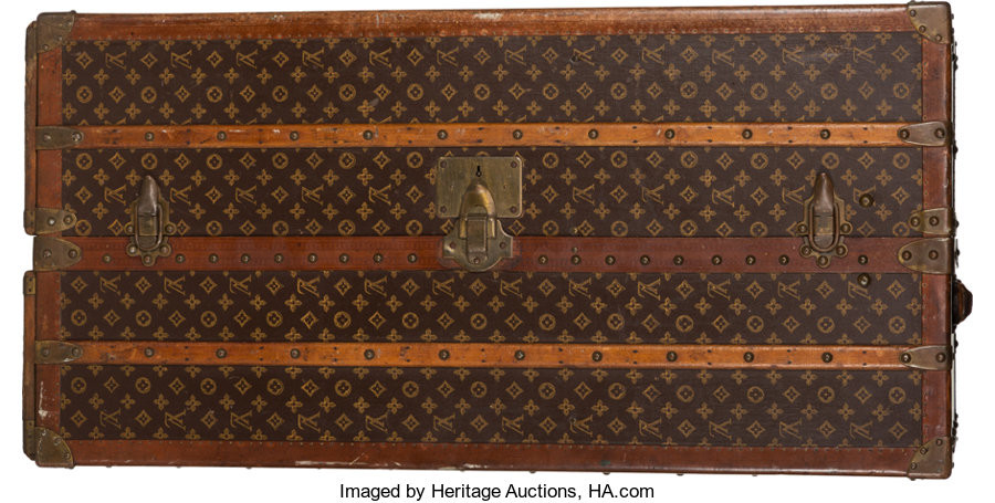Louis Vuitton Painted Monogram Coated Canvas Vertical Steamer Trunk...