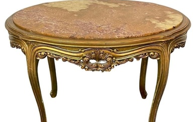 Louis XV Style French Center, End Table, Giltwood