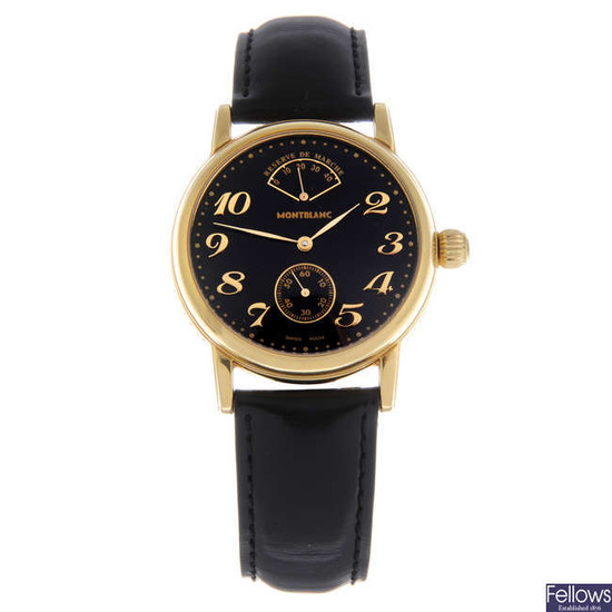 MONTBLANC - a gentleman's gold plated Meisterstück wrist watch.
