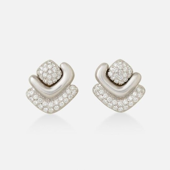 Marlene Stowe, Diamond and white gold ear clips