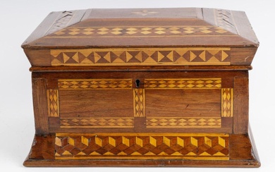 Marquetry Antique Folk Art Box