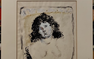 Martin Paul Lubner Gouache Nude Portrait of a Woman