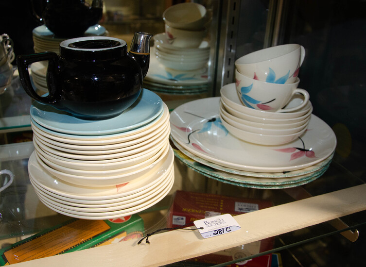 Mid Century Porcelain Plates and Teapot