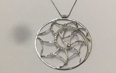 Miluna - 18 kt. White gold - Necklace with pendant - Diamonds