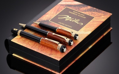 Montblanc 'Writers Edition: Friedrich Schiller' set with fountain pen, ballpoint pen and pencil +case approx. 2000 (3)