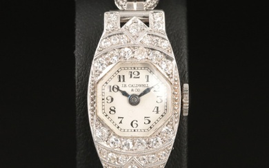 Movado for J.E. Caldwell & Co. Diamond, Platinum Wristwatch