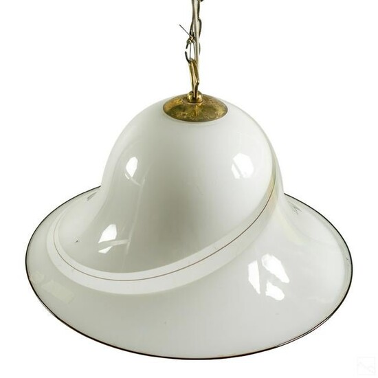 Murano Italian White Glass Hanging Ceiling Lamp