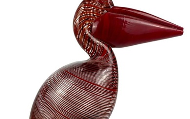 Murano Venetian Studio Art Glass Pelican Sculpture