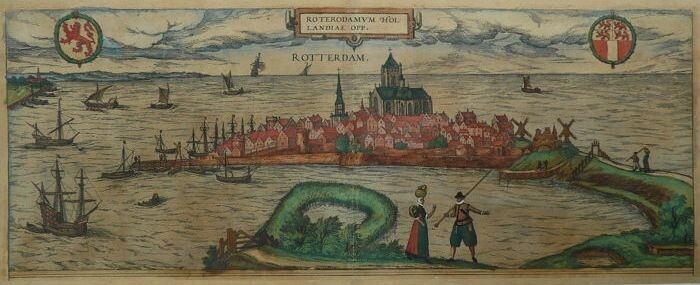 Netherlands, Rotterdam; G. Braun / F. Hogenberg - Roterodamum Hollandia Opp. - 1581-1600