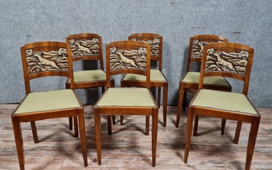 Nice set of 6 Art Deco period mahogany chairs circa 1930-1940
